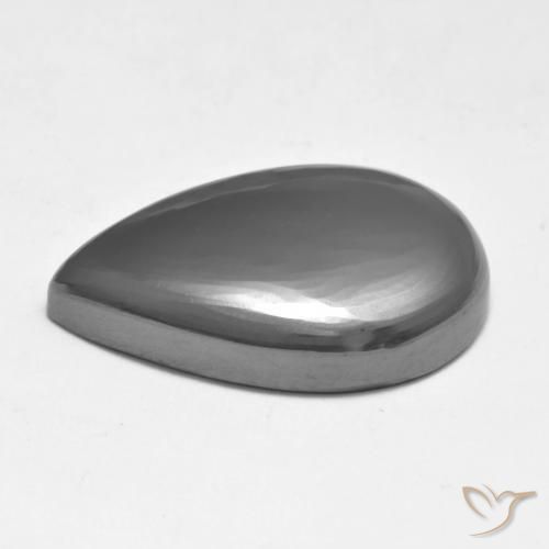 Hematite Gemstone in 20.7 x 13.6 mm Size for Sale, Hematite Stone in Silver Gray Color