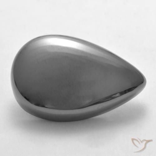 28.17ct Natural Medium Gray Hematite, Pear Shape, Opaque