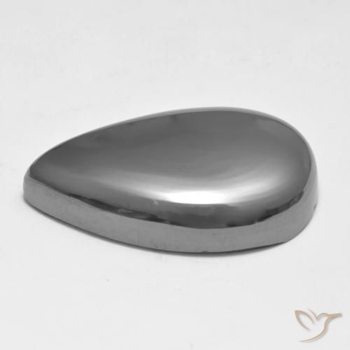 Hematite Gemstone in 23.8 x 15.4 mm Size for Sale, Hematite Stone in Medium Gray Color