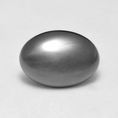 7.68 ct Gray Hematite Gemstone, Hematite Gem in Oval Cabochon Shape for Sale.