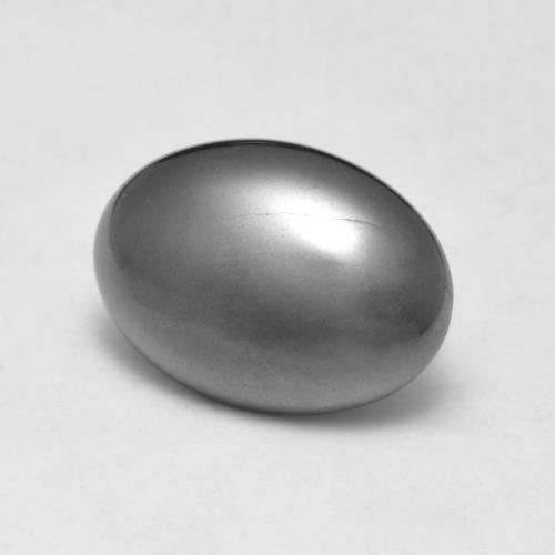 7.68 ct Gray Hematite Stone, Natural Hematite in Oval Cabochon Shape for Sale