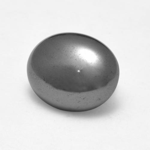 3.87 ct Gray Hematite Stone, Natural Hematite in Oval Cabochon Shape for Sale