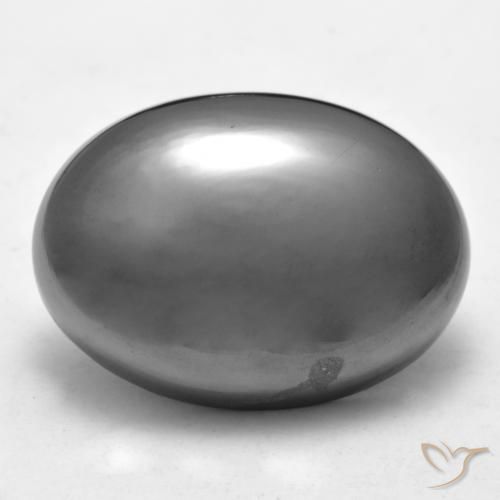Серебристо-серый Гематит Камень - 40.8ct Овал Кабошон (ID: 554605)