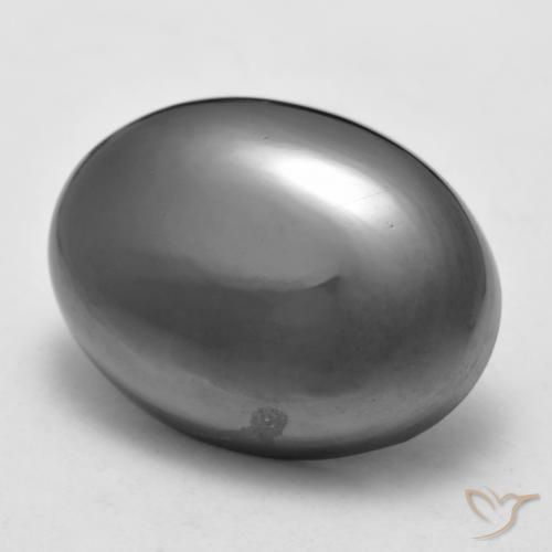 40.76 ct Gray Hematite Stone, Natural Hematite in Oval Cabochon Shape for Sale