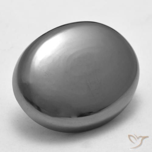 33.23 ct Gray Hematite Stone, Natural Hematite in Oval Cabochon Shape for Sale