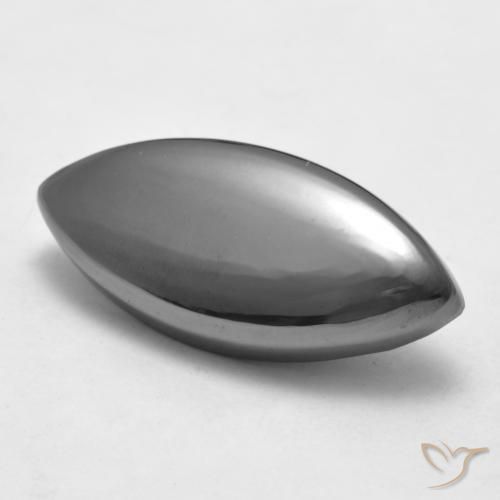 25.87 ct Gray Hematite Stone, Natural Hematite in Marquise Cabochon Shape for Sale