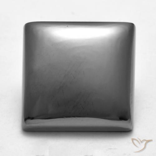 23.09ct Natural Silver Gray Hematite, Square, Opaque