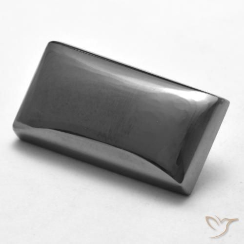 21.11 ct Gray Hematite Stone, Natural Hematite in Baguette Cabochon Shape for Sale