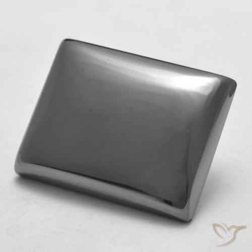 24.45 ct Gray Hematite Stone, Natural Hematite in Baguette Cabochon Shape for Sale