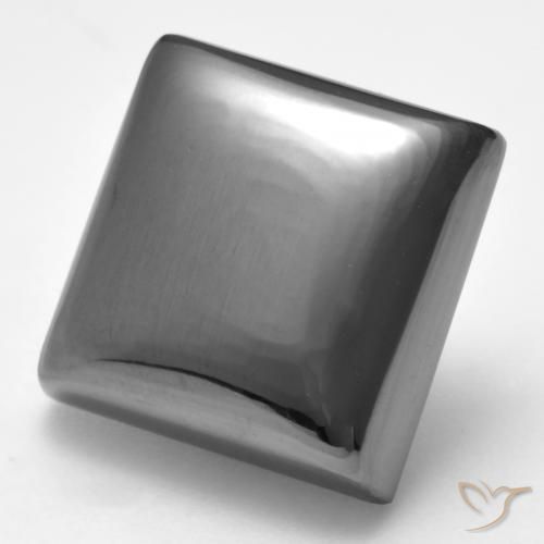 29.60 ct Gray Hematite Stone, Natural Hematite in Square Cabochon Shape for Sale
