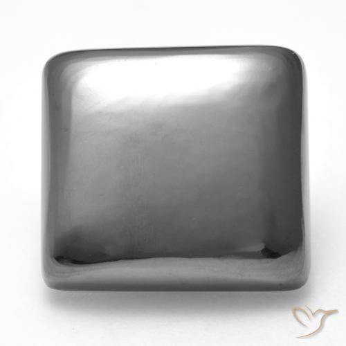24.67ct Natural Silver Gray Hematite, Square, Opaque