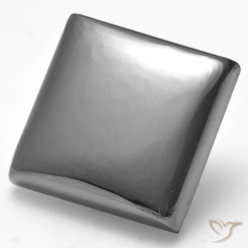 26.32 ct Gray Hematite Stone, Natural Hematite in Square Cabochon Shape for Sale