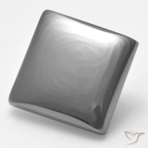 18.53 ct Gray Hematite Stone, Natural Hematite in Square Cabochon Shape for Sale