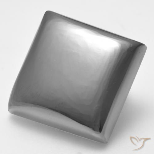 26.41 ct Gray Hematite Stone, Natural Hematite in Square Cabochon Shape for Sale