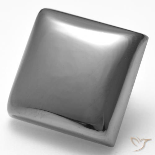 26.28 ct Gray Hematite Stone, Natural Hematite in Square Cabochon Shape for Sale