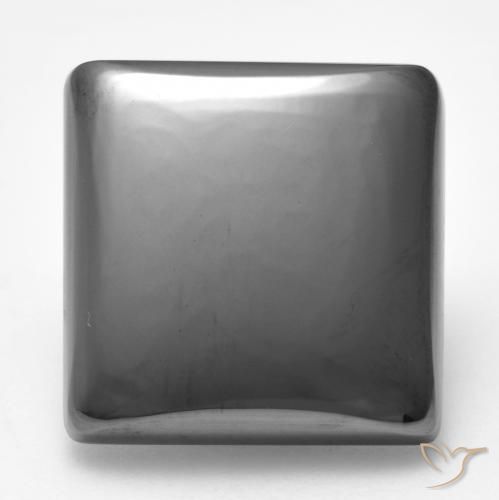 19.04 ct Gray Hematite Stone, Natural Hematite in Square Cabochon Shape for Sale
