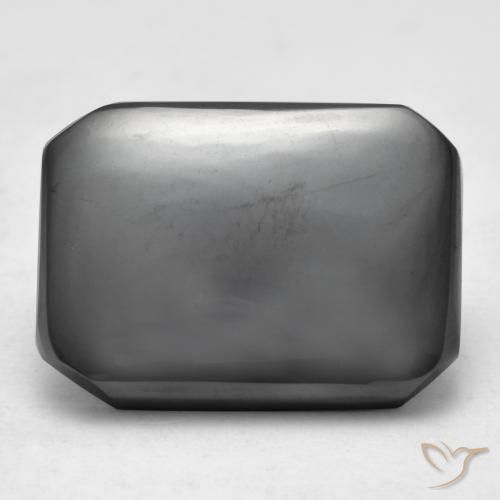 16.40ct Natural Medium Grey Hematite, Emerald Cut, Opaque