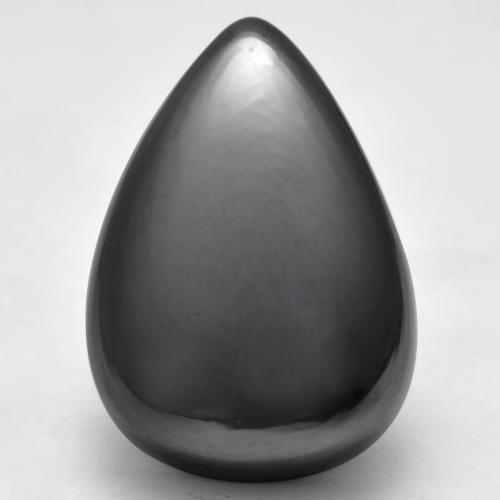 Medium Grey Hematite Gem - 39.9ct Pear Cabochon (ID: 555568)