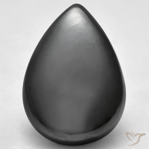 33.56ct Natural Medium Grey Hematite, Pear Shape, Opaque