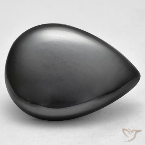 33.56 ct Gray Hematite Stone, Natural Hematite in Pear Cabochon Shape for Sale