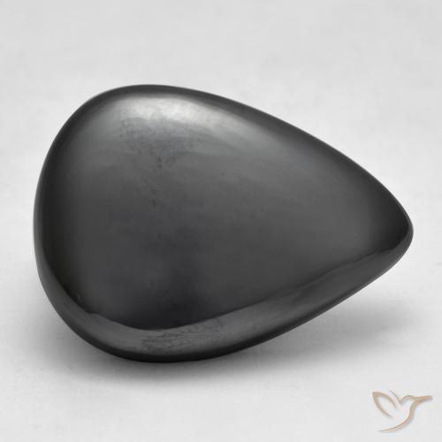 26.62 ct Gray Hematite Stone, Natural Hematite in Pear Cabochon Shape for Sale