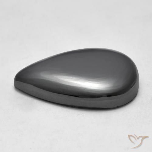 Hematite Gemstone in 22.4 x 16.3 mm Size for Sale, Hematite Stone in Medium Grey Color