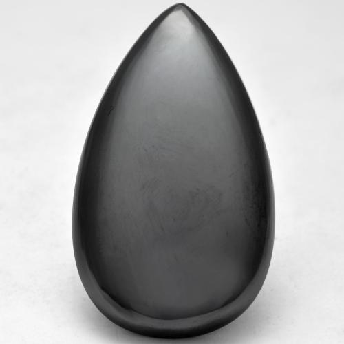 Medium Grey Hematite Gem - 41.5ct Pear Cabochon (ID: 555571)