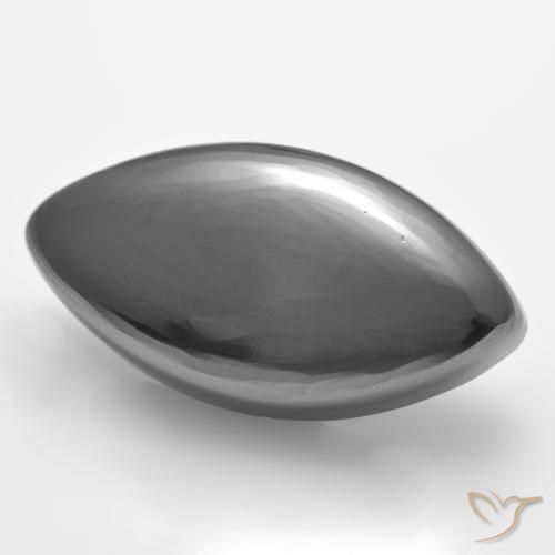 25.43 ct Gray Hematite Stone, Natural Hematite in Marquise Cabochon Shape for Sale