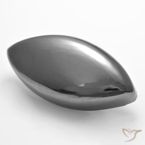 26.89 ct Gray Hematite Stone, Natural Hematite in Marquise Cabochon Shape for Sale
