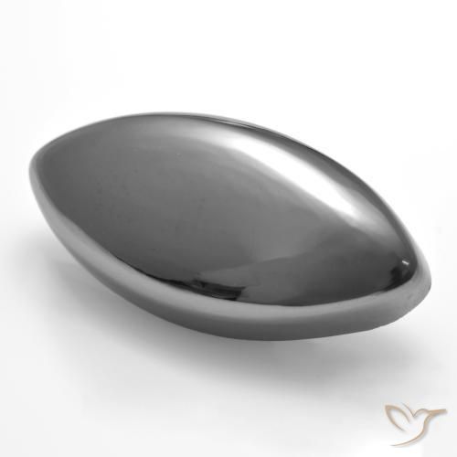 25.87 ct Gray Hematite Stone, Natural Hematite in Marquise Cabochon Shape for Sale