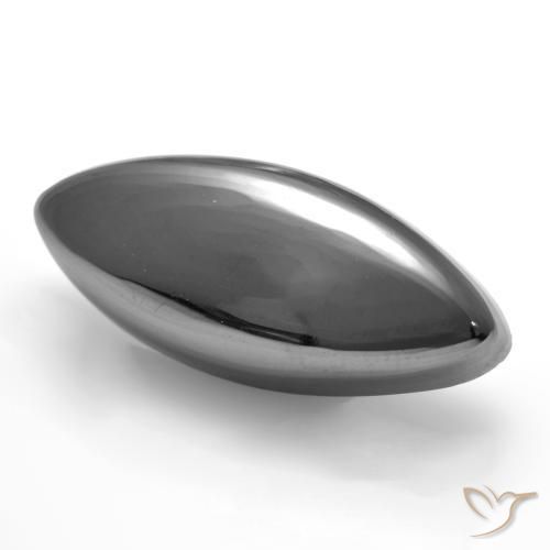 21.54 ct Gray Hematite Stone, Natural Hematite in Marquise Cabochon Shape for Sale