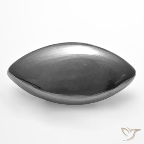 14.97ct Natural Silver Gray Hematite, Marquise, Opaque