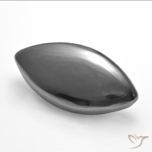 14.97 ct Gray Hematite Stone, Natural Hematite in Marquise Cabochon Shape for Sale