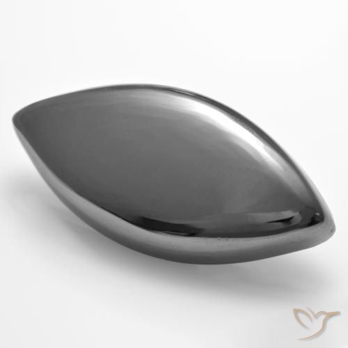 24.45 ct Gray Hematite Stone, Natural Hematite in Marquise Cabochon Shape for Sale