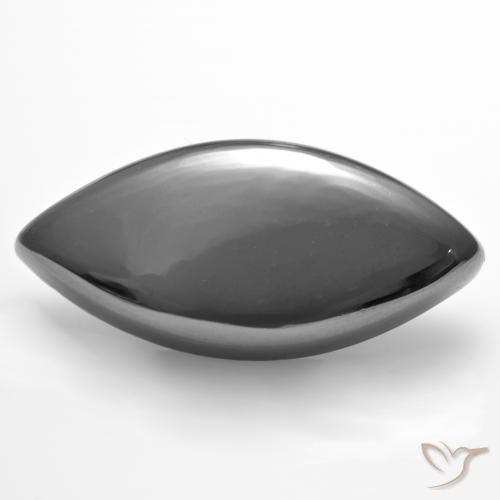 26.80ct Natural Silver Gray Hematite, Marquise, Opaque