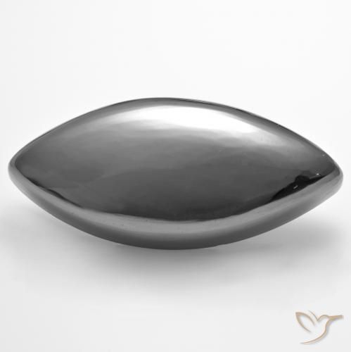 37.51ct Natural Medium Gray Hematite, Marquise, Opaque