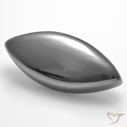 37.51 ct Gray Hematite Stone, Natural Hematite in Marquise Cabochon Shape for Sale