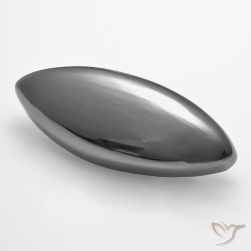 28.67 ct Gray Hematite Stone, Natural Hematite in Marquise Cabochon Shape for Sale