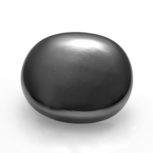 Medium Gray Hematite Gem - 8.9ct Oval Cabochon (ID: 556103)