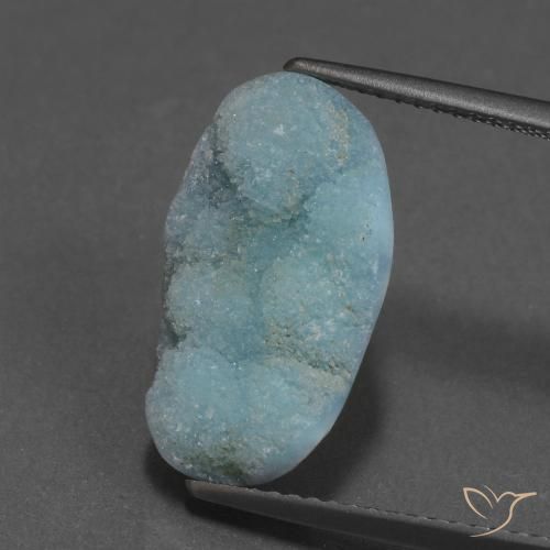 7.06 ct Odd Shaped Hemimorphite Druzy, 17.1 x 10.4 mm From Congo, Photo A