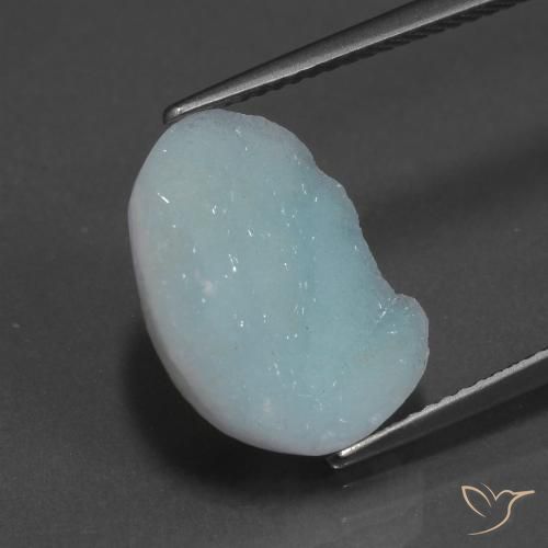 7.18 ct Odd Shaped Hemimorphite Druzy, 15.2 x 12.5 mm From Congo, Photo A