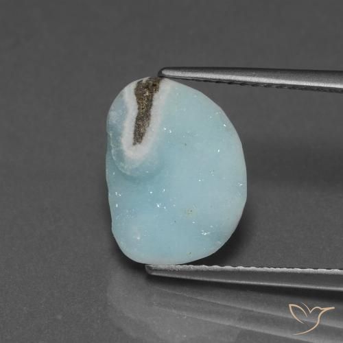 5.75 ct Odd Shaped Hemimorphite Druzy, 12.9 x 10 mm From Congo, Photo A