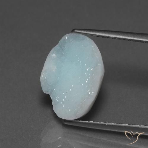 5.39 ct Odd Shaped Hemimorphite Druzy, 13.7 x 9.9 mm From Congo, Photo A