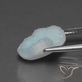 Hemimorphite Druzy Gemstone in 13.7 x 9.9 mm Size for Sale, Hemimorphite Druzy Stone in Light Blue-Green Color