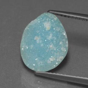 4.15 ct Blue Hemimorphite Druzy Gemstone, Hemimorphite Druzy Gem in Fancy Crystal Cluster Shape for Sale.