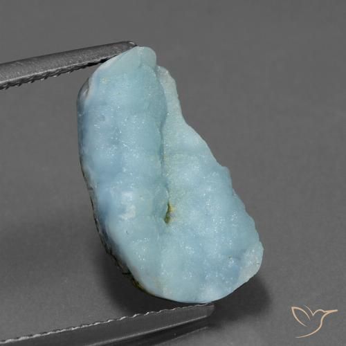 5.78 ct Odd Shaped Hemimorphite Druzy, 15.5 x 9.2 mm From Congo, Photo A