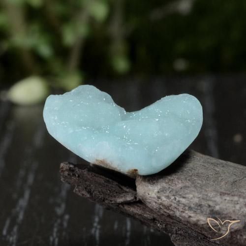 5.62 ct Blue Hemimorphite Druzy Stone, Natural Hemimorphite Druzy in Trillion Crystal Cluster Shape for Sale
