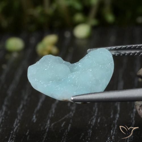 Hemimorphite Druzy Gemstone in 14 x 12.7 mm Size for Sale, Hemimorphite Druzy Stone in Sea Foam Blue Color