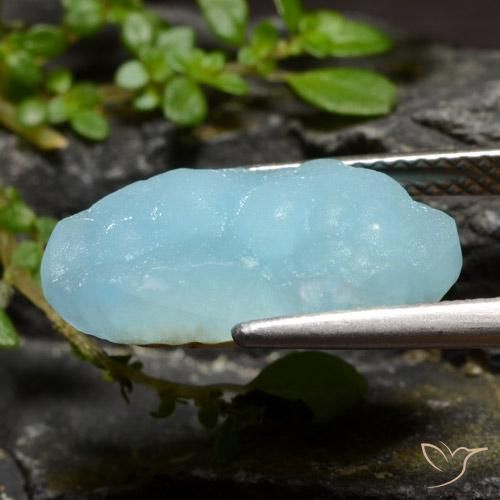 Hemimorphite Druzy Gemstone in 16.6 x 8.9 mm Size for Sale, Hemimorphite Druzy Stone in Light Blue Green Color