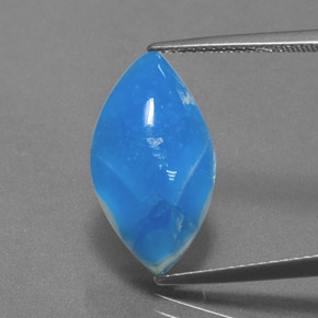 9.64 ct Blue Hemimorphite Gemstone, Hemimorphite Gem in Marquise Cabochon Shape for Sale.